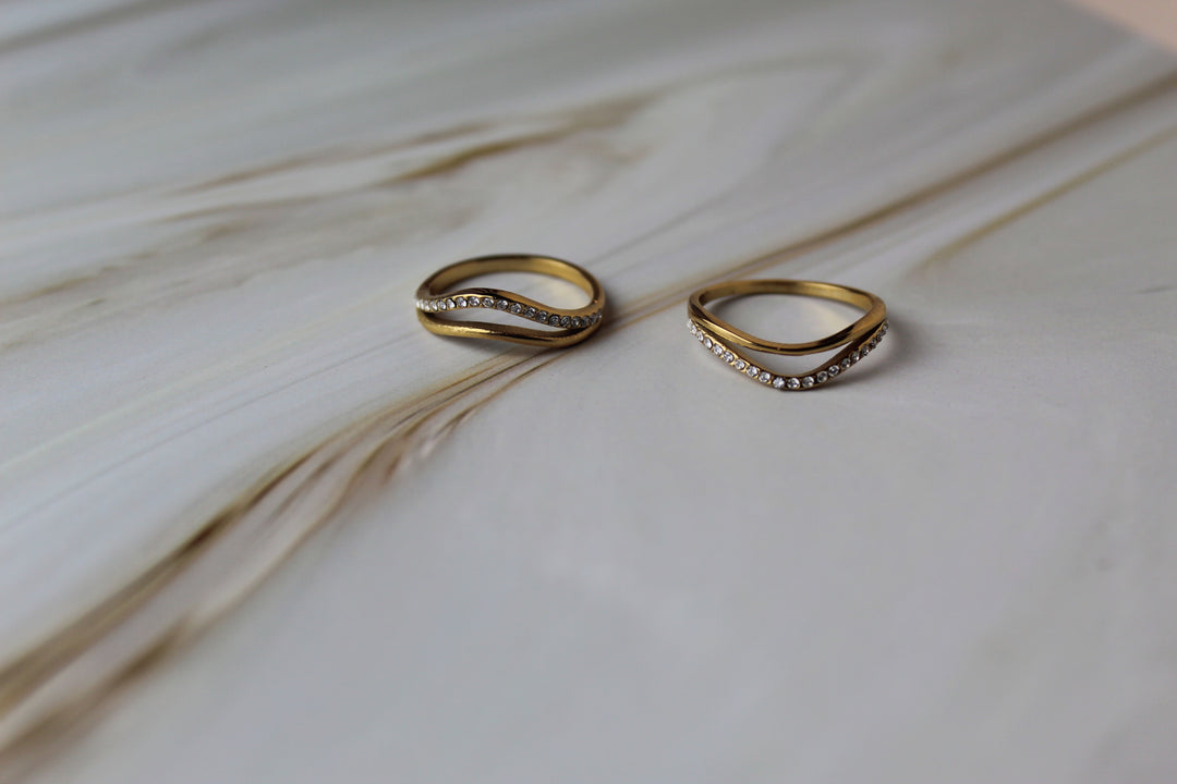 Jean Rhinestone Gold Ring